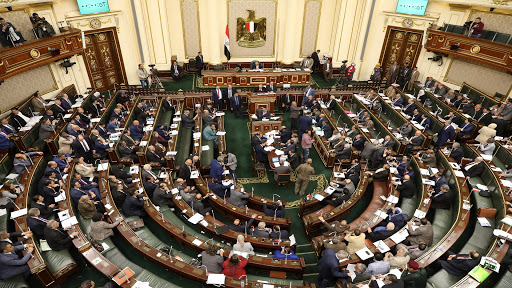 Egypt's members of parliament attend a session in Cairo on April 16, 2019. - Egypt's parliament, packed with loyalists of President Abdel Fattah al-Sisi, began today a session to vote on constitutional changes that could keep the former military chief in power until 2030. The proposed amendments were initially introduced in February by a parliamentary bloc supportive of Sisi and updated this week after several rounds of debates. (Photo by - / AFP)        (Photo credit should read -/AFP via Getty Images)